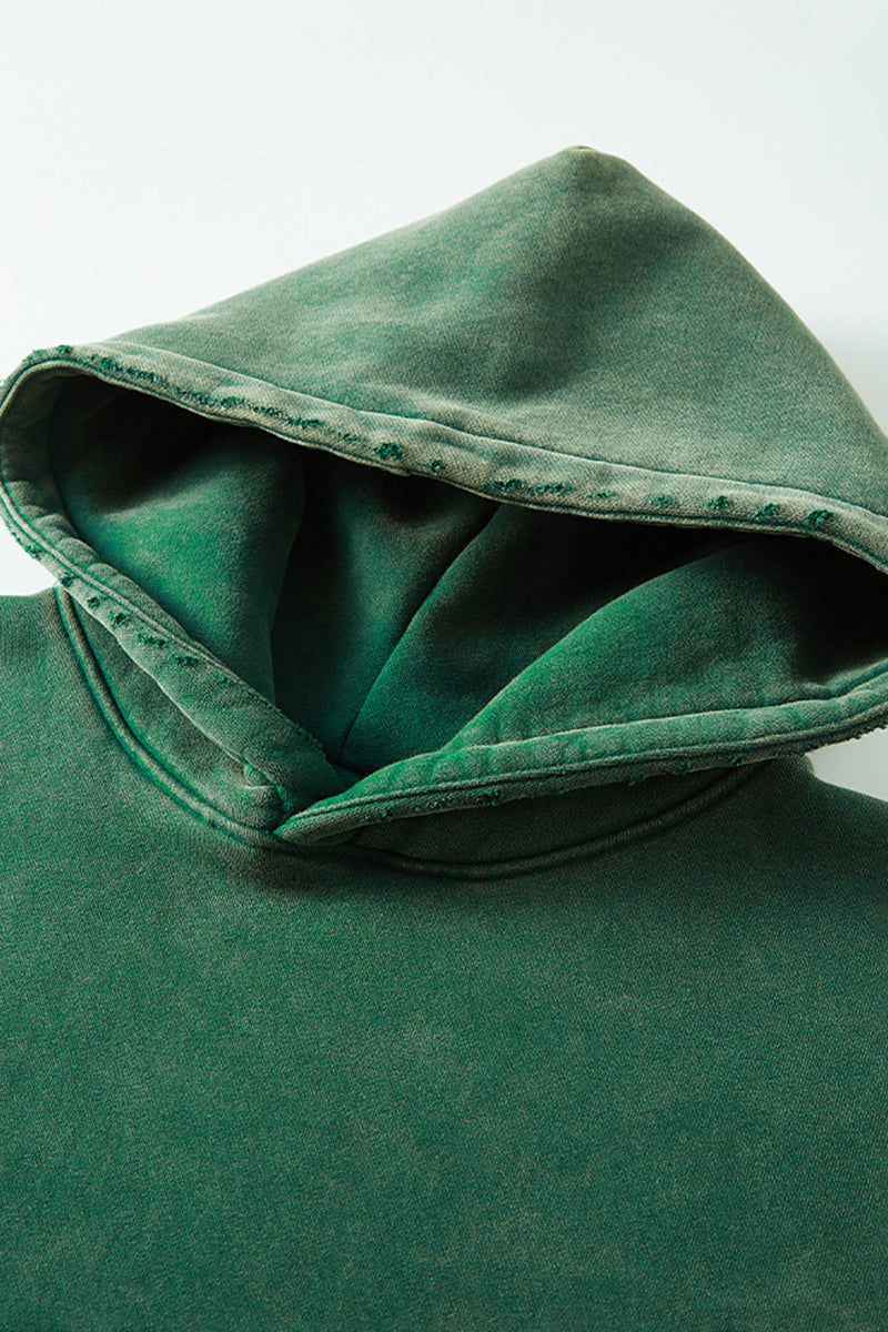 Heavyweight washed velvet hooded sweatshirt