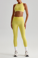 Women's Brushed Mock Neck Bra & Yoga Leggings 2-Piece Set