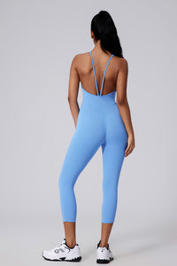 Women V-Back Sculpting Butt-Lifting Naked-Feel Yoga Running Fitness Bodysuit