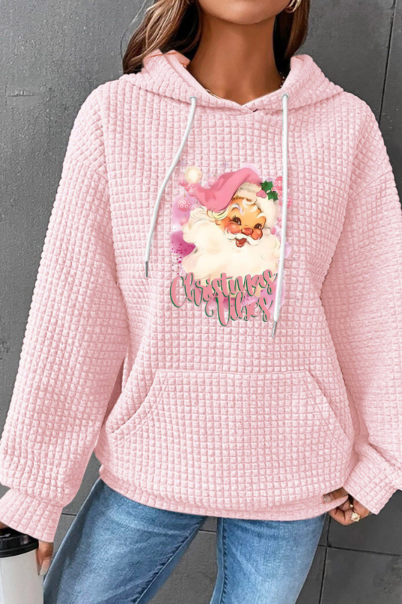Women Christmas Waffle Knit Hoodie