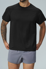 Men's Raglan Sleeve Quick Dry Sports Short Sleeve T-Shirt
