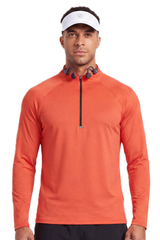 Men's Half Zip Stand Collar Athletic Long Sleeve T-shirt