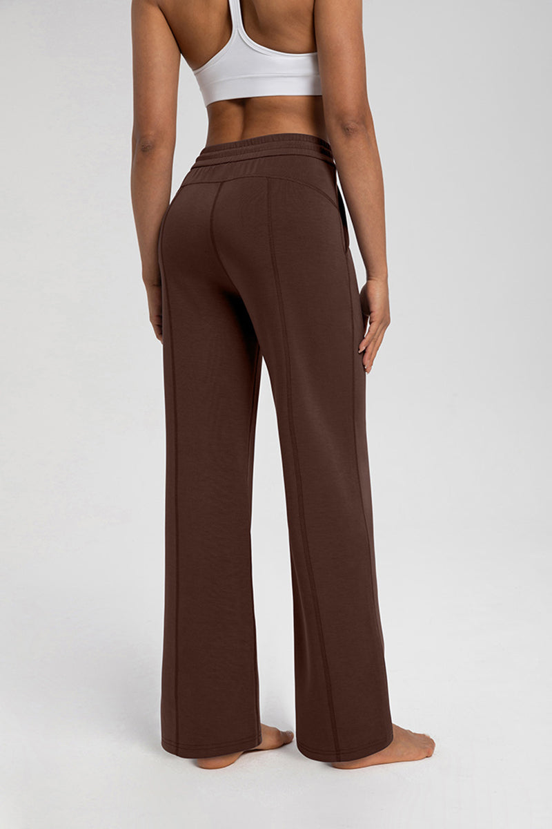 Women Modal Air Layer Loose Fit Yoga Straight Leg Pants