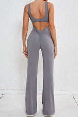 Women Hollow Out Back Micro Peach Hip Lift Sports Fitness Yoga Bodysuit