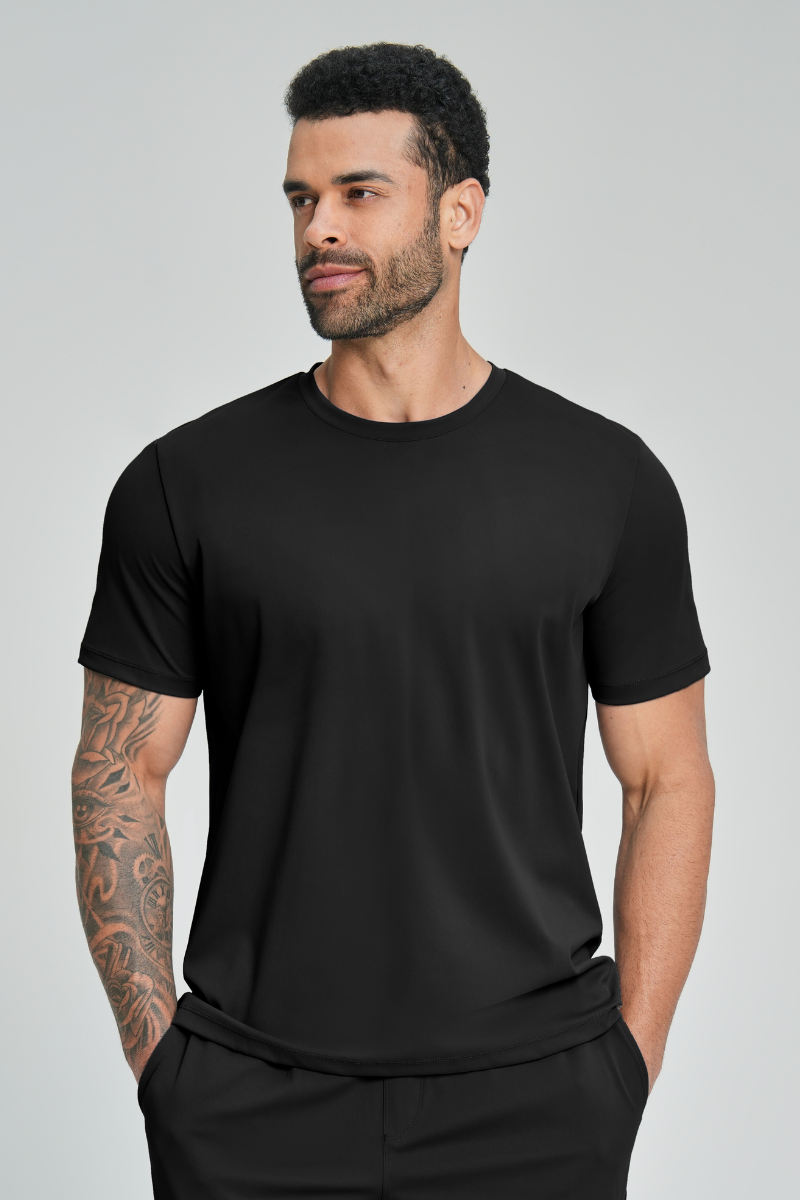 Men's Brushed Round-Neck Casual Sports T-shirt