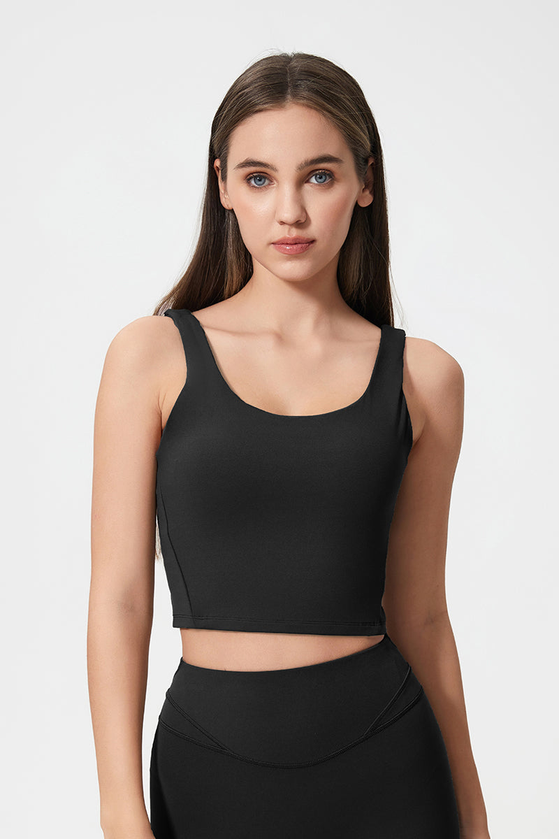 Women Naked-Feel Shockproof Back-Boosting Semi-Fixed Yoga Sports Bra
