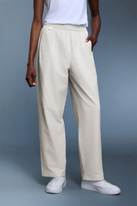 Women High Waist Fleece Lined Windproof Loose Fit Straight Leg Workout Pants