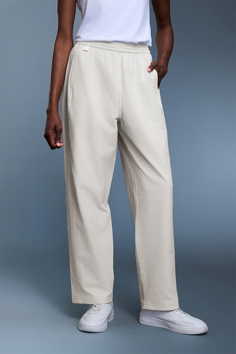 Women High Waist Fleece Lined Windproof Loose Fit Straight Leg Workout Pants