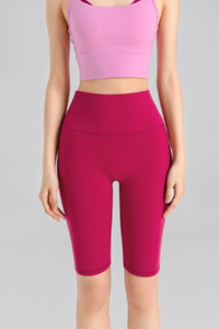 Women's High Waist V-Seam Butt Lifting 5 Inch Yoga Shorts