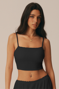 Women's Athletic Lace Trim Thin Strap Yoga Bra