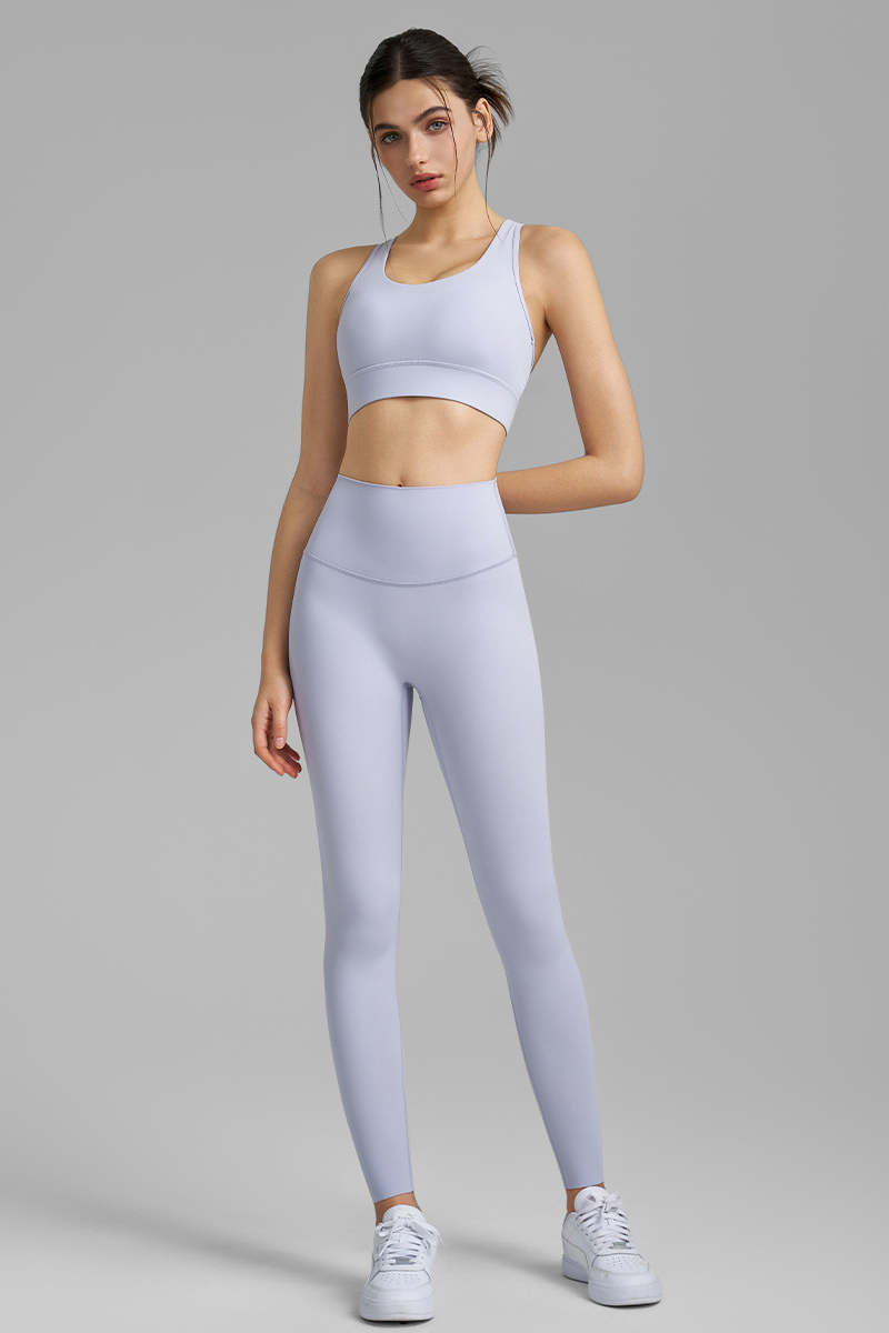 Women's Sets:Mesh Panel Back Bra And High Waist Leggings