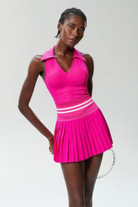 Sports & Fitness V-neck quick-drying tennis skirt two-piece set