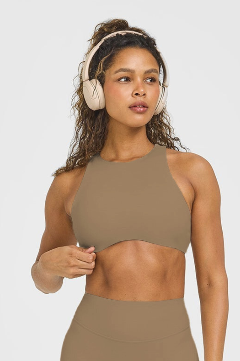 Women's High-Stretch Cutout Back Padded Sports Top