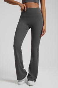 Solid High-Rise Wide-Leg Casual Pants