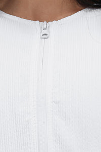 Women's Summer Set:Cropped Full Zipper Jacket And Skirt