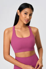 Women High-Elasticity Semi-Fixed Cross-Back Breathable Yoga Fitness Sports Bra