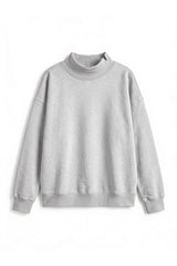 Women's Fall Fleece Mock Neck Sweatshirt with Side Neck Slit