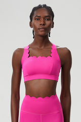 Women Wave-Edge Double-Strap High-Impact Quick-Dry Sports Bra