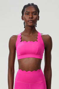 Women Wave-Edge Double-Strap High-Impact Quick-Dry Sports Bra