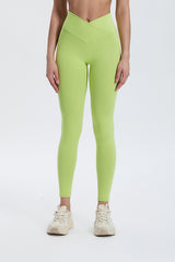 Women'S Bright Crossover High-Waisted Hip Lift Dance Stretch Cropped Pants