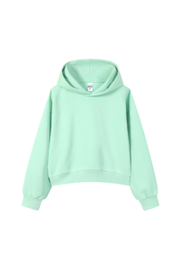 Women's Fall Cropped Relaxed Solid Sports Hoodie