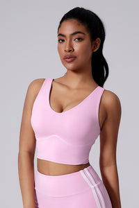 Women Wide Strap Built-In Bra Medium Support Yoga Workout Tank Top