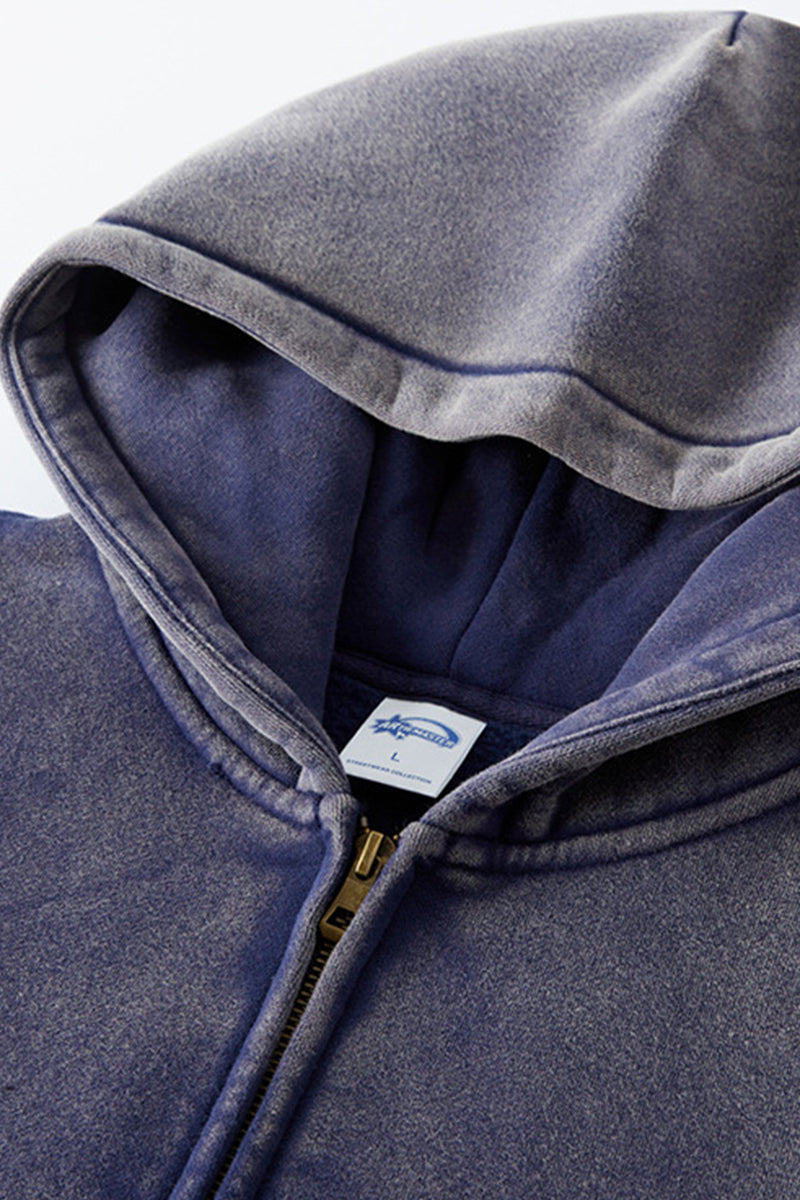 Unisex Wax-Dye Washed Fleece Hoodie