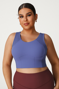 Plus Size Women's  Crisscross Back Sports Bra With Back Clos