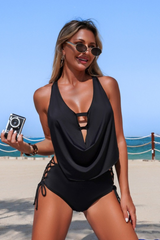 Women's Crisscross Side Straps Sexy Tummy Coverage Swimsuit