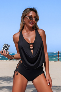 Women's Crisscross Side Straps Sexy Tummy Coverage Swimsuit