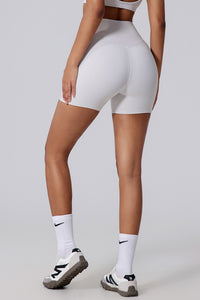 Women V-Waist High Rise Shaping Hip Lift Yoga Shorts