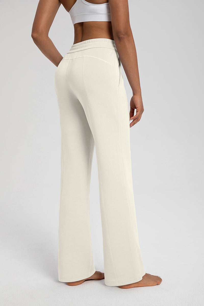 Women Modal Air Layer Loose Fit Yoga Straight Leg Pants