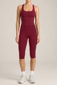 Women's Brushed Racerback Tank Top And Capri Yoga Set
