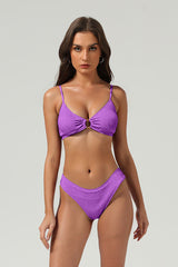 Women's Ribbed Triangle Cup Ring Detail Bikini