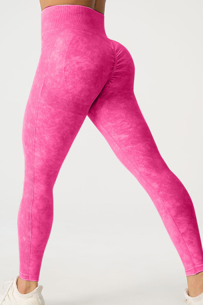 Women's Seamless Pleated Slim Yoga Leggings