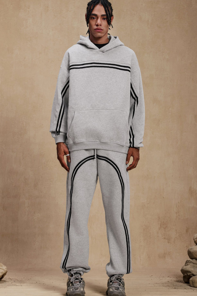 Vintage-style hooded sweatshirt set