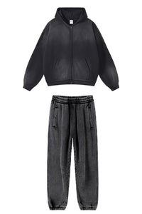 Unisex Fleece Zip-Up Hoodie Set: Pullover + Sweatpants
