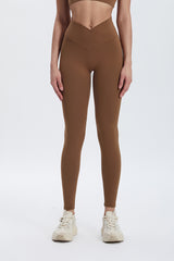 Women'S Bright Crossover High-Waisted Hip Lift Dance Stretch Cropped Pants