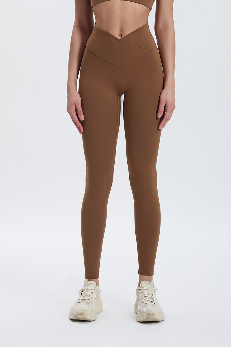 Women'S Bright Crossover High-Waisted Hip Lift Dance Stretch Cropped Pants
