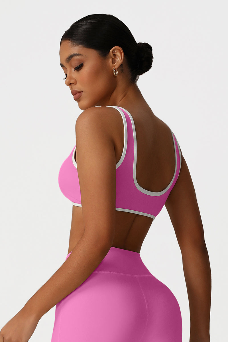 Women Color-Block Supportive High-Impact Naked-Feel Sports Bra