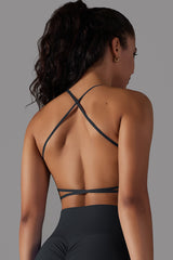 Women Halter Cross Back Sports Bra