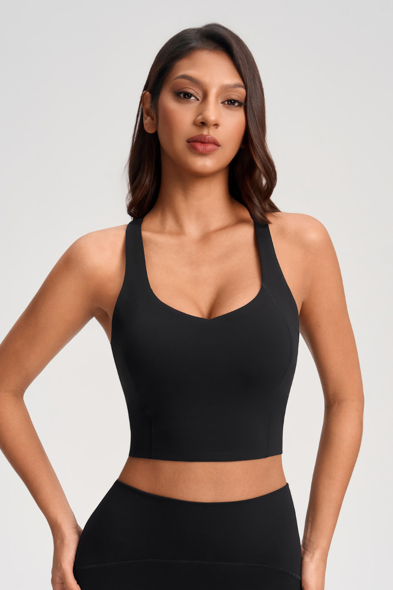 Women's V-Neck Cropped Sports Tank Top