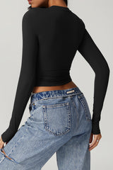 Women'S Sport Crop Top Long Sleeves