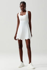 Women Wave-Trim Back-Cross Tennis Dress