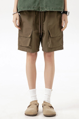 Men's Outdoor Loose Waterproof Drawstring Cargo Shorts