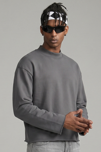 Men's Fall Comfort Colors Style Mock Neck Sweatshirt