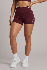 Women's Side Contrast Line High Waist Bike Shorts
