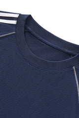 Men's Cotton Athletic Color-block Patchwork T-shirt