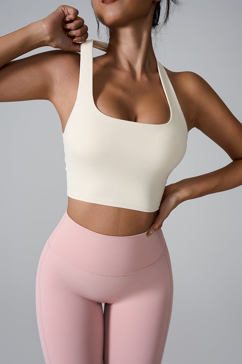 Women'S Halterneck Gathered Sugar Yoga Sports Vest