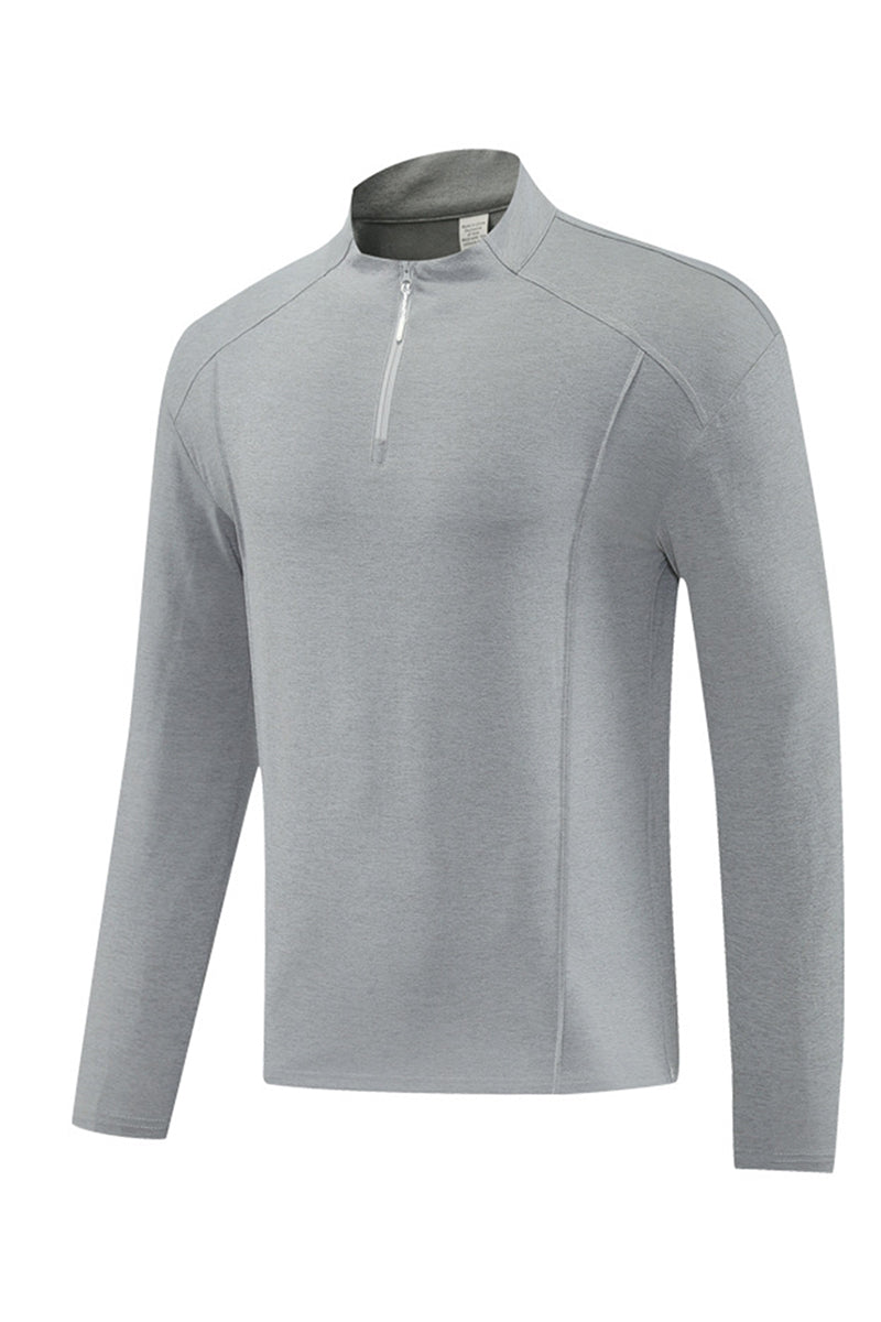 Men Half-Zip Quick-Dry Running Training Long Sleeve Top